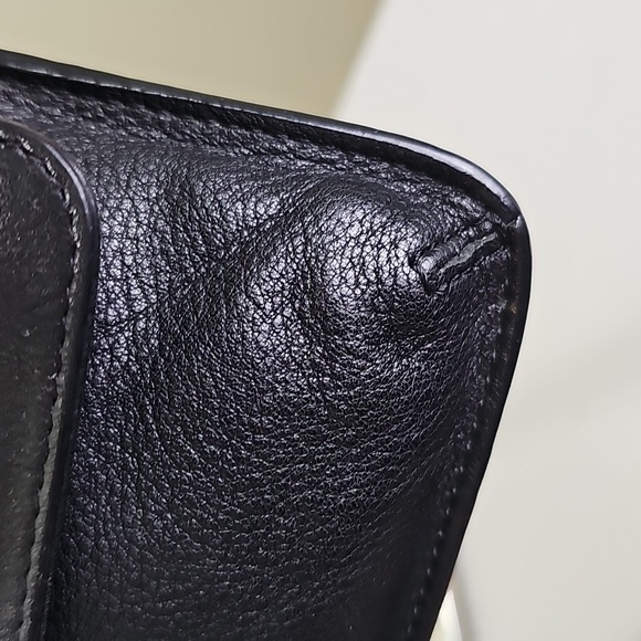 Michael Kors Black Smooth Leather Braided Snap Detail Minibag/Wristlet EUC - Picture 7 of 14